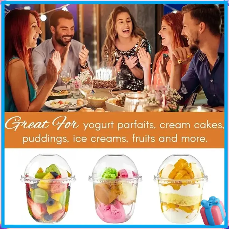 Discount-100PCS 360ML Dessert Cups With Lids Disposable Pudding Cups Plastic Disposable Cups For Soup Sundaes Ice Cream
Discount-100PCS 360ML Dessert Cups With Lids Disposable Pudding Cups Plastic Disposable Cups For Soup Sundaes Ice Cream