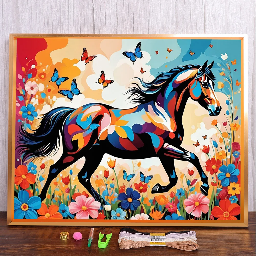 Animal Horse Butterfly Printed Canvas Cross Stitch DIY Embroidery Kit Craft Sewing Handmade Handiwork Home Decor Jewelry Counted
Animal Horse Butterfly Printed Canvas Cross Stitch DIY Embroidery Kit Craft Sewing Handmade Handiwork Home Decor Jewelry Counted