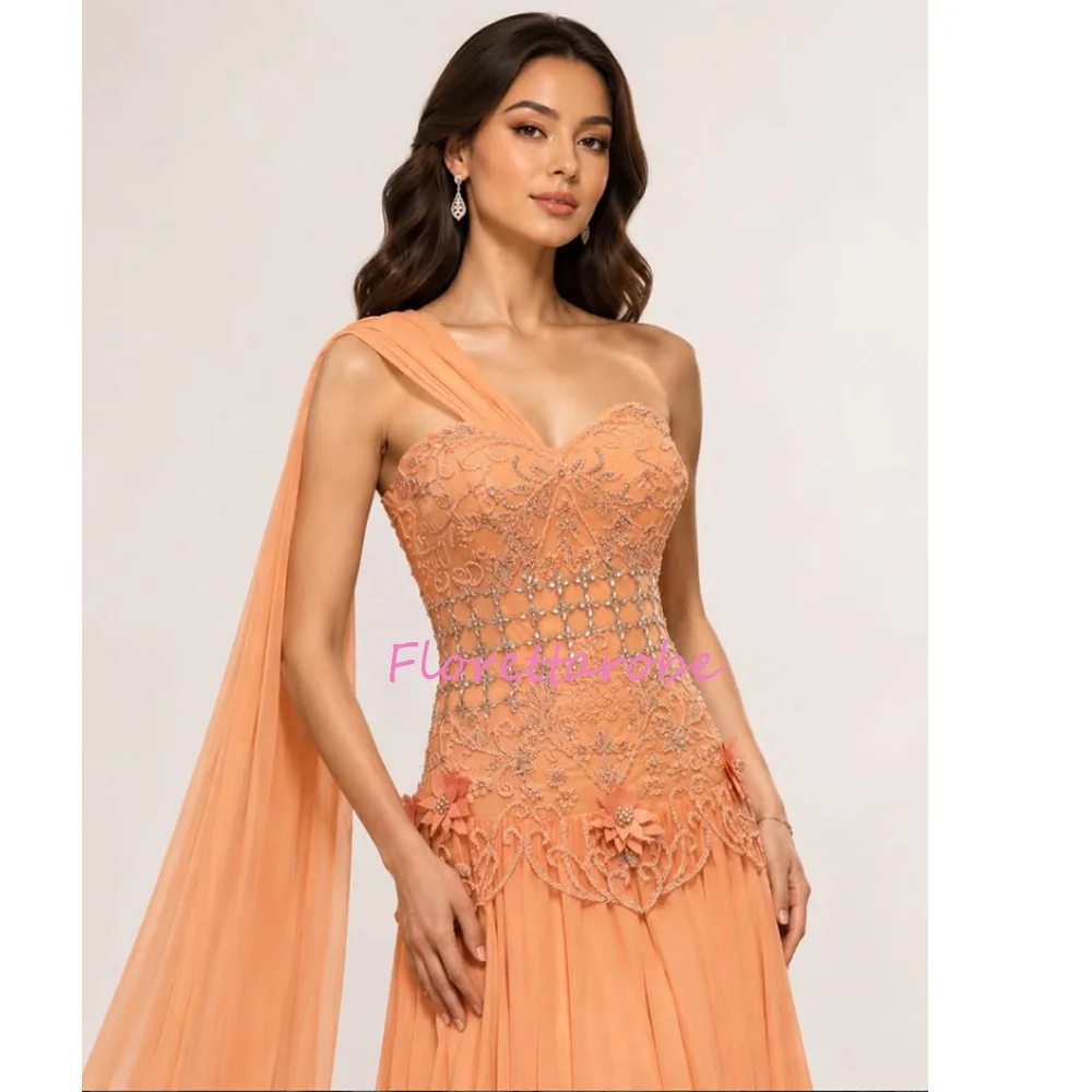 One Shoulder Evening Dresses Floral Lace Women Prom Gowns Glitter Beads Floor Length Customized Formal Party Dresses
One Shoulder Evening Dresses Floral Lace Women Prom Gowns Glitter Beads Floor Length Customized Formal Party Dresses
