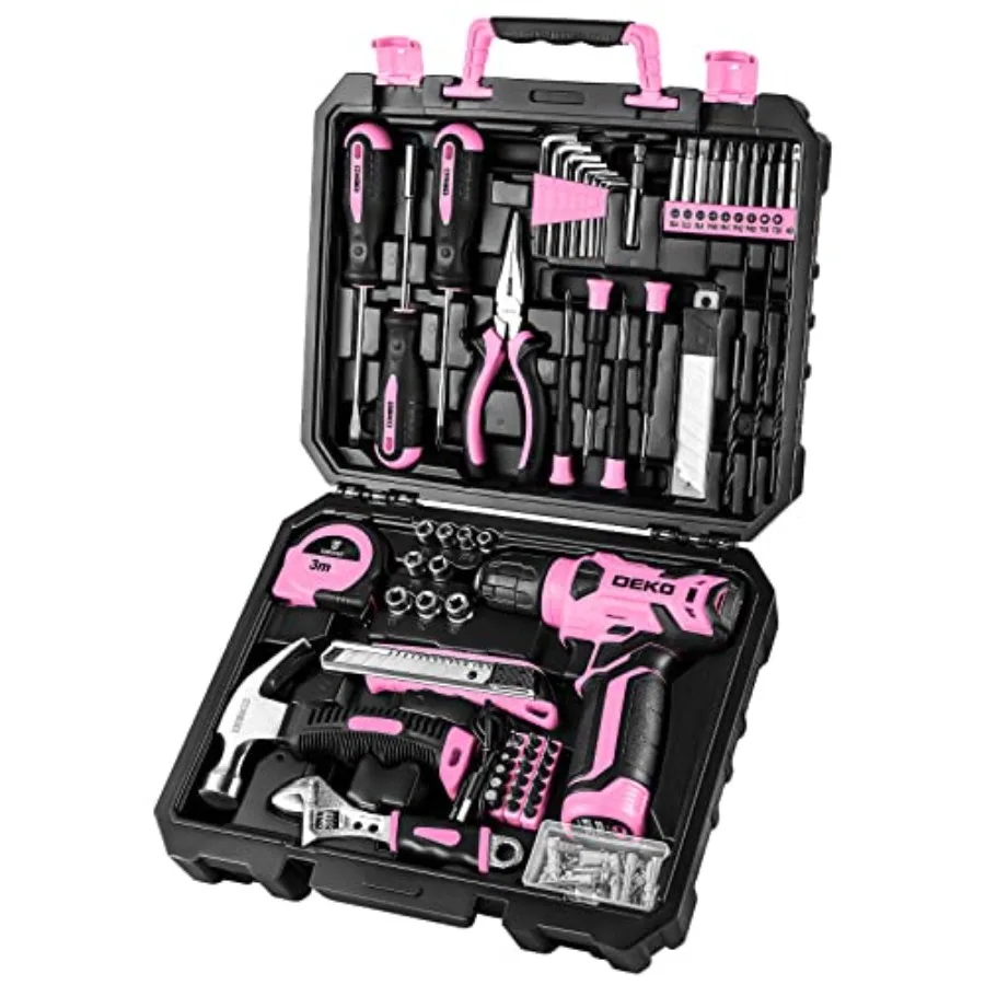 Drill Set, Home Tool Set with 8V Cordless Drill, Hand Tool Kit for Women, 126 pcs
Drill Set, Home Tool Set with 8V Cordless Drill, Hand Tool Kit for Women, 126 pcs