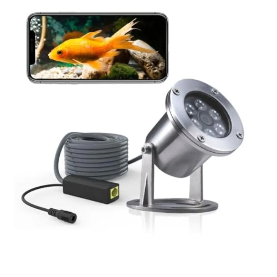 Underwater Cameras for Koi Ponds, 304 Stainless Steel Housing, Black, IP68 Waterproof with 5MP 2592×1944 Resolution and 32ft PO
Underwater Cameras for Koi Ponds, 304 Stainless Steel Housing, Black, IP68 Waterproof with 5MP 2592×1944 Resolution and 32ft PO