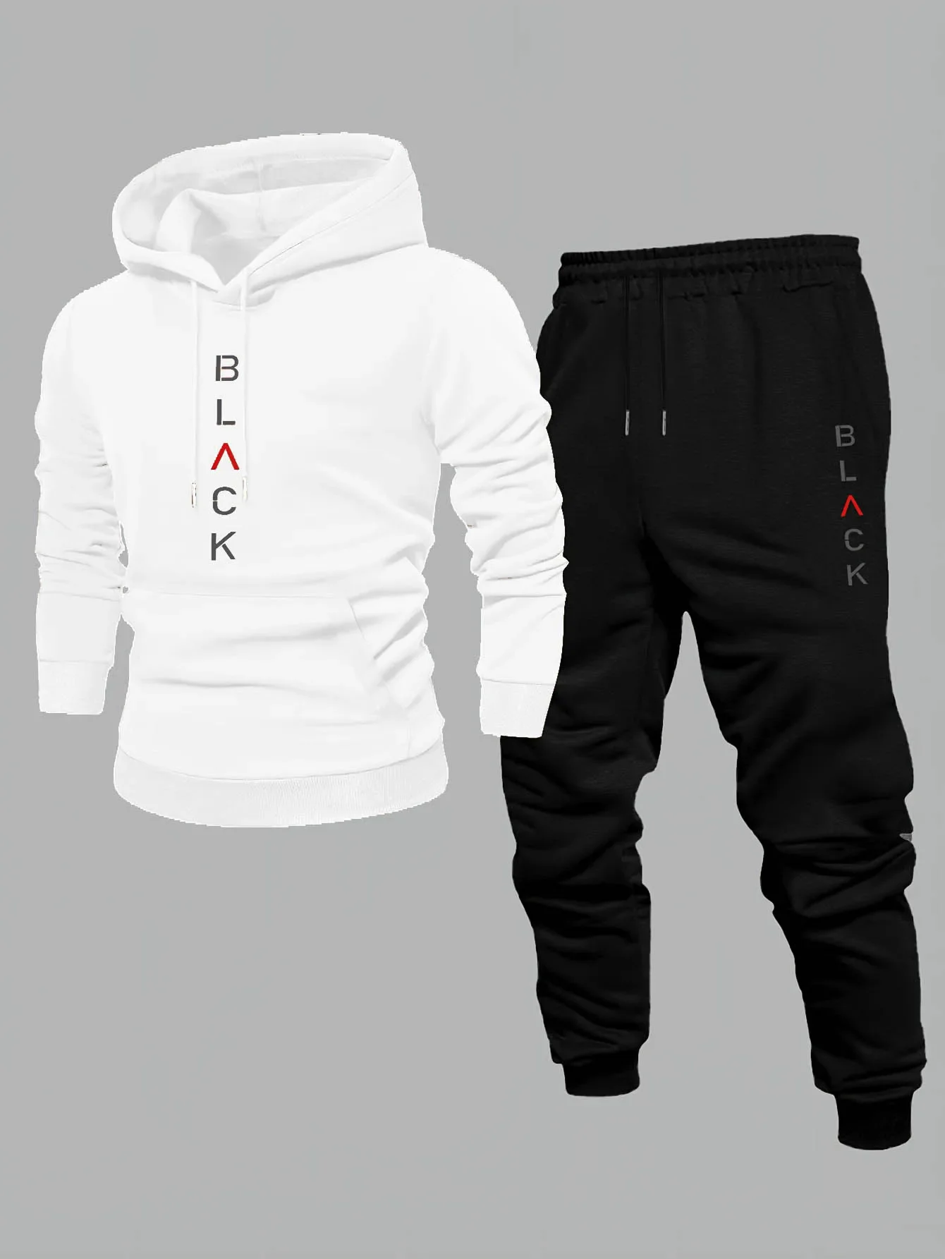 Black retro letter long sleeved hooded sweatshirt and sweatpants jogging set suitable autumn and winter sportswear 2-piece set
Black retro letter long sleeved hooded sweatshirt and sweatpants jogging set suitable autumn and winter sportswear 2-piece set