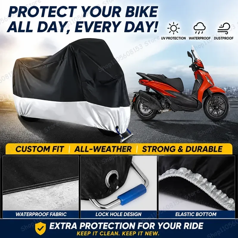 For PIAGGIO Beverly For Scooter Cover Waterproof UV Resistant Dustproof Weatherproof Motorcycle Cover Outdoor Indoor Riding
For PIAGGIO Beverly For Scooter Cover Waterproof UV Resistant Dustproof Weatherproof Motorcycle Cover Outdoor Indoor Riding