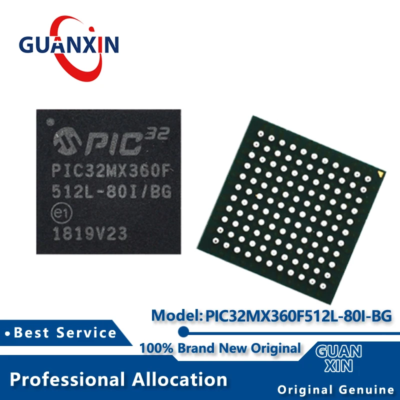 100% New Electronic Marking PIC32MX360F512L-80I/BG PIC32MX360F512LT-80I/BG TFBGA-121 PIC32MX360F512
100% New Electronic Marking PIC32MX360F512L-80I/BG PIC32MX360F512LT-80I/BG TFBGA-121 PIC32MX360F512