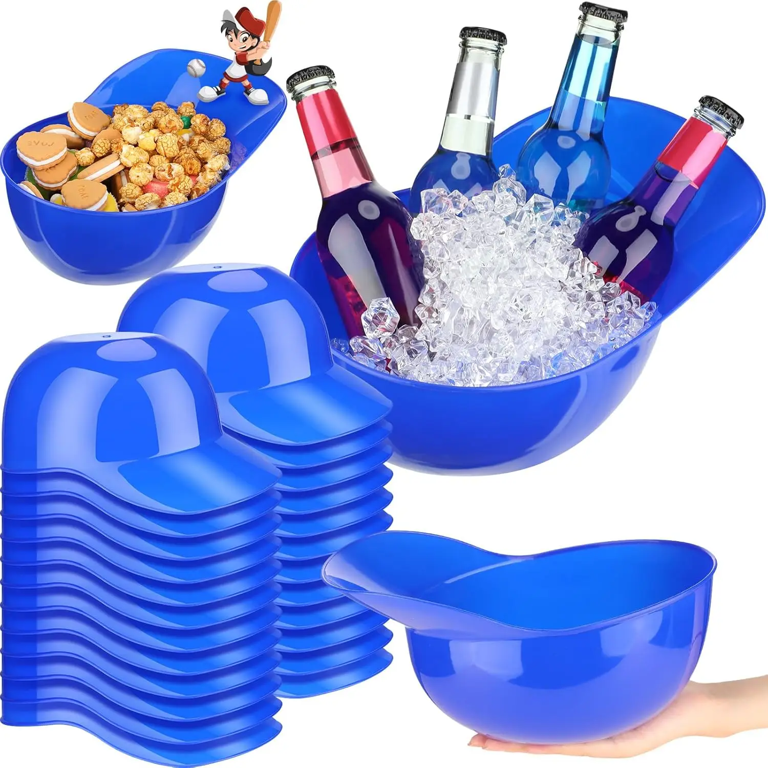 72 oz Large Plastic Baseball Helmet Bowl, 20-Pack for Snacks Ice Cream Popcorn Party Favors
72 oz Large Plastic Baseball Helmet Bowl, 20-Pack for Snacks Ice Cream Popcorn Party Favors