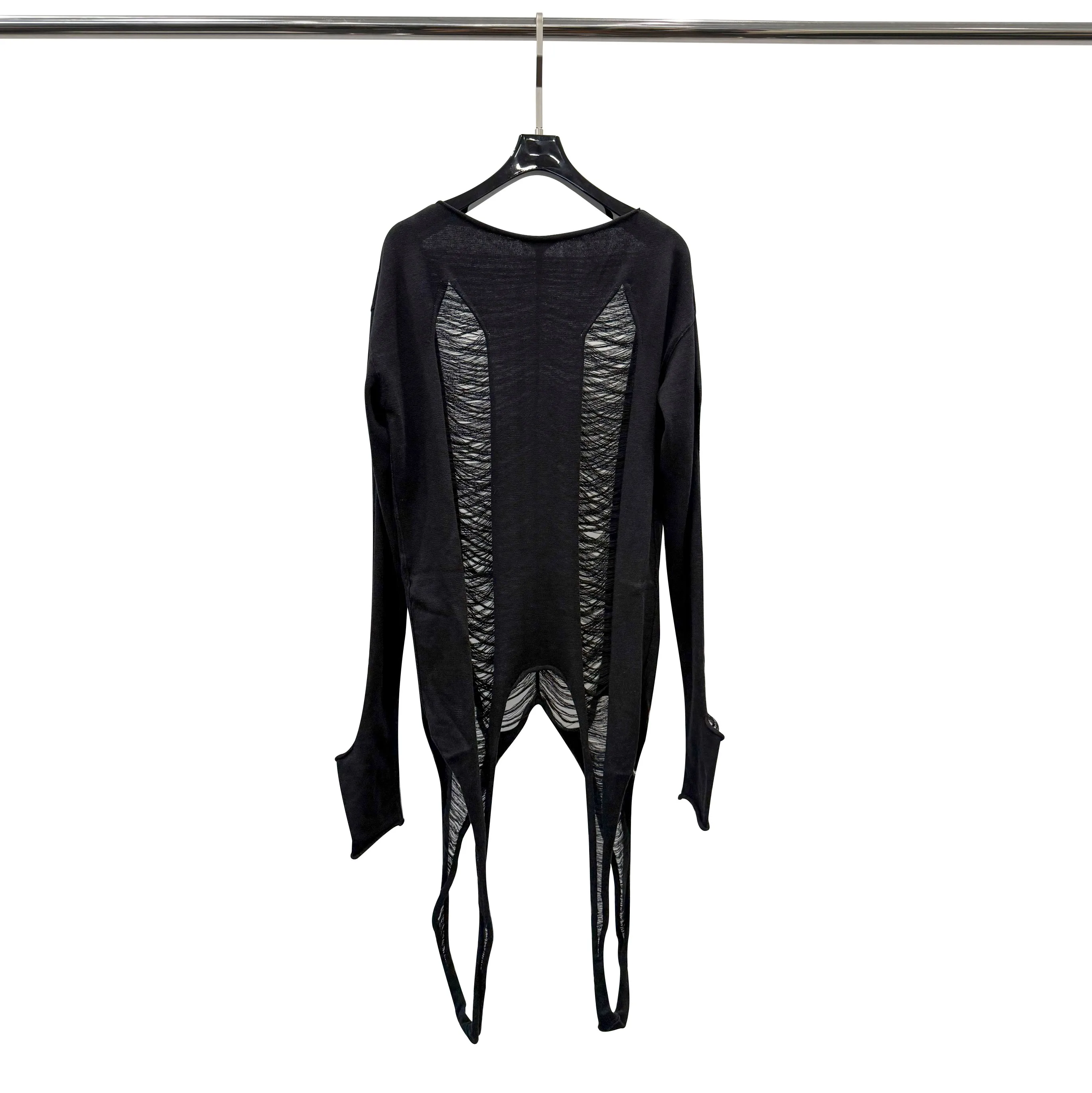 Fashion High-Street Knit Lace-Up Sweater Black Sexy Sheer Fringe Women's Long-Sleeve Sweater 2025 Fall New Arrival
Fashion High-Street Knit Lace-Up Sweater Black Sexy Sheer Fringe Women's Long-Sleeve Sweater 2025 Fall New Arrival