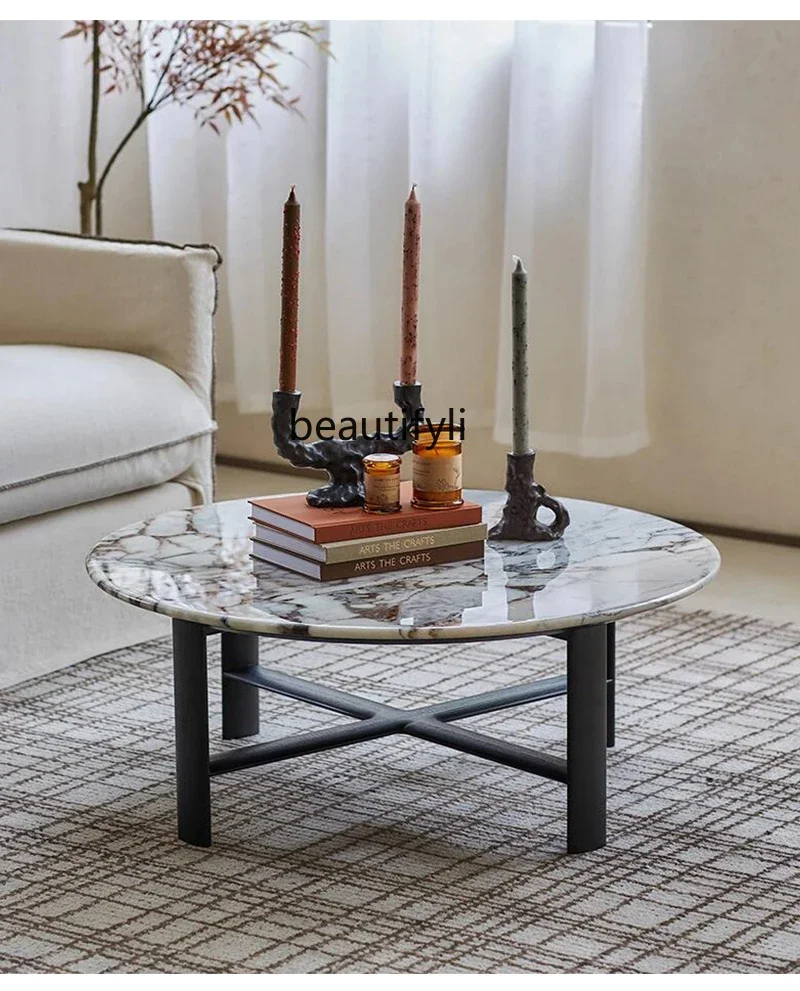 Italian Style Light Luxury Natural Elephant White Marble Round Coffee Table Minimalist Home Use
Italian Style Light Luxury Natural Elephant White Marble Round Coffee Table Minimalist Home Use
