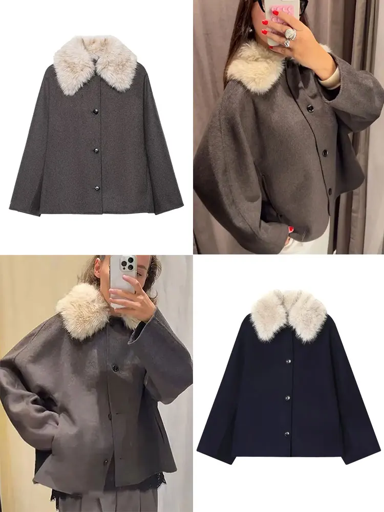 HH 2025 Women's Autumn Elegant Coat Solid Long Sleeves Single Breasted Faux Fur Lapel With Poackets Winter Lady Fashion Outwear
HH 2025 Women's Autumn Elegant Coat Solid Long Sleeves Single Breasted Faux Fur Lapel With Poackets Winter Lady Fashion Outwear