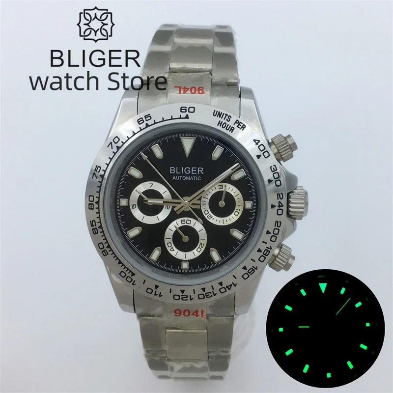 BLIGER 39mm Mechanical automatic Men's Watch Date Week display sapphire glass polished case Middled Polished steel bracelet
BLIGER 39mm Mechanical automatic Men's Watch Date Week display sapphire glass polished case Middled Polished steel bracelet