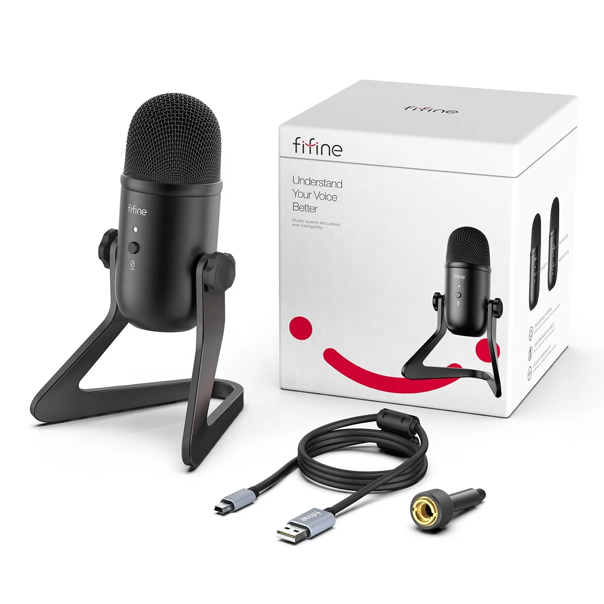 Fifine K678 Профессиональный компьютерный настольный USB-игровой микрофон с кнопкой отключения звука
Fifine K678 Профессиональный компьютерный настольный USB-игровой микрофон с кнопкой отключения звука