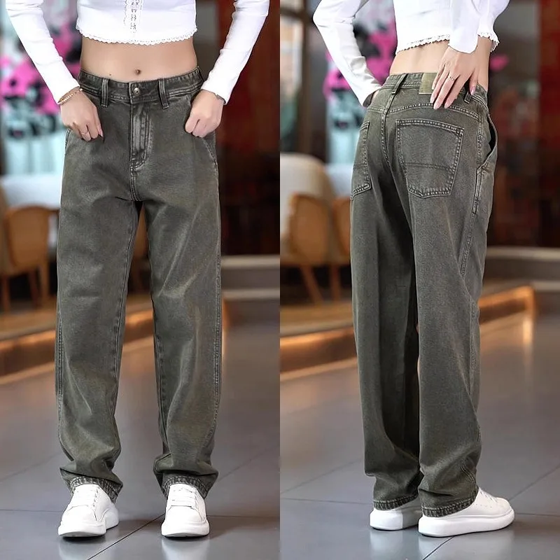 New 2025 War Wolf een Men's Jeans American Sle Versatile Loose Wide Leg Straight Tube Pants Faionable Casual Cotton Blend
New 2025 War Wolf een Men's Jeans American Sle Versatile Loose Wide Leg Straight Tube Pants Faionable Casual Cotton Blend