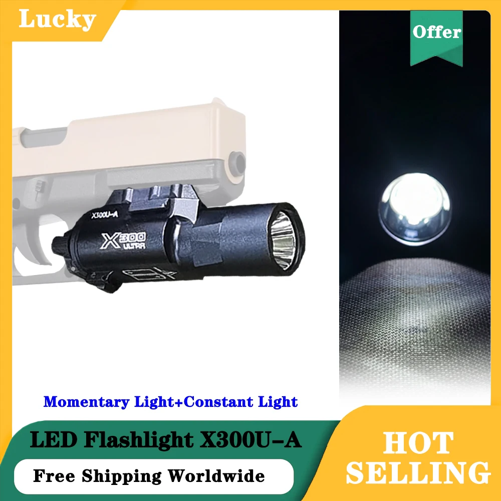 X300U-A LED Flashlight White Light Constant /White Light Momentary,Aluminum Alloy Body Hanging Pistol & Fits 20mm Rails Airsoft
X300U-A LED Flashlight White Light Constant /White Light Momentary,Aluminum Alloy Body Hanging Pistol & Fits 20mm Rails Airsoft
