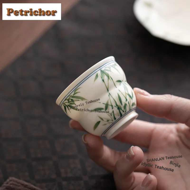 65ml Hand-painted Bamboo Shadow Gourd Teacup Japanese Tea Bowl Set Of Cups Tea-tasting Fragrance Cup Jianzhan Master Cups Craft
65ml Hand-painted Bamboo Shadow Gourd Teacup Japanese Tea Bowl Set Of Cups Tea-tasting Fragrance Cup Jianzhan Master Cups Craft