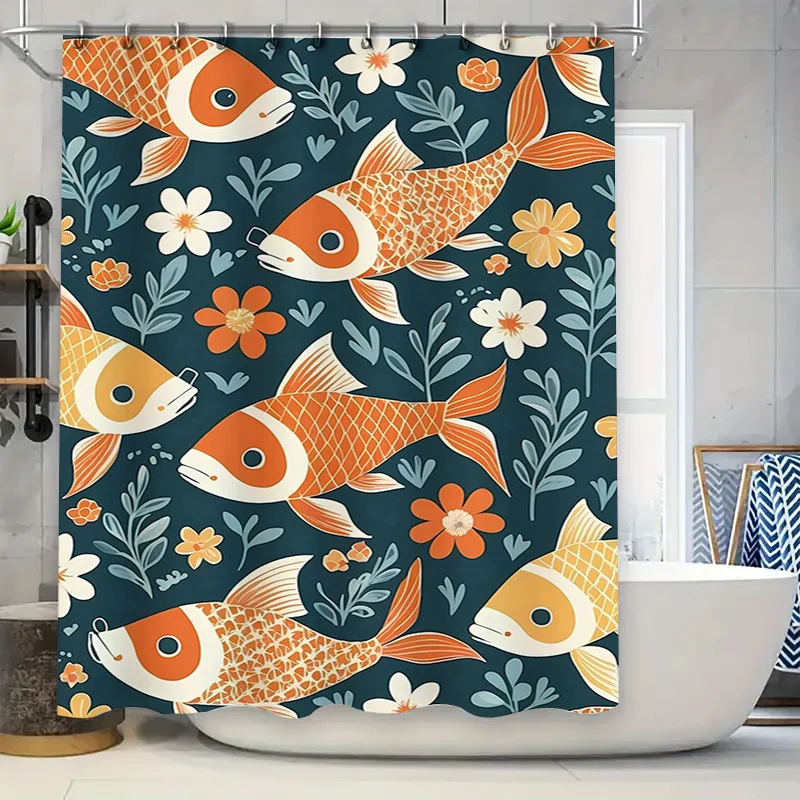 Fish Print Shower Curtain Bathroom Decoration Waterproof Fabric Printing Home Decor Bath Towel 69x72in
Fish Print Shower Curtain Bathroom Decoration Waterproof Fabric Printing Home Decor Bath Towel 69x72in