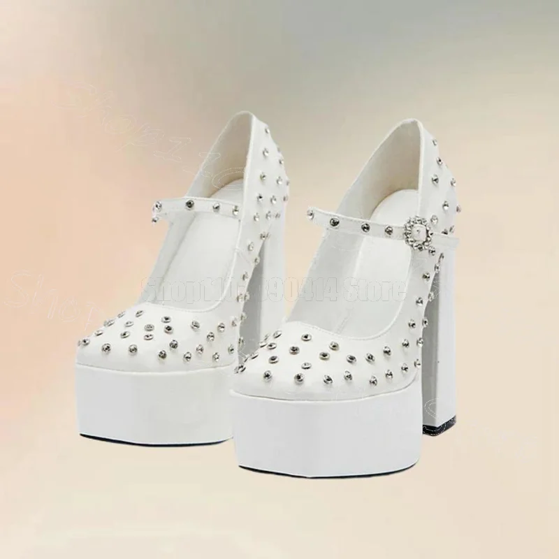 Crystal Decor White Square Toe Platform Pumps Buckle Strap Women Shoes Chunky High Heels Fashion Party 2025 Zapatos Para Mujere
Crystal Decor White Square Toe Platform Pumps Buckle Strap Women Shoes Chunky High Heels Fashion Party 2025 Zapatos Para Mujere