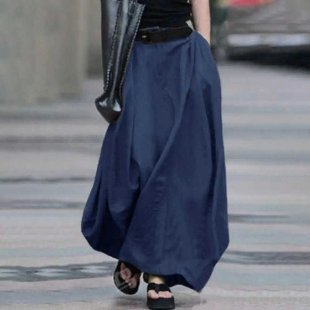 Women Skirt Elastic Waist Button Fly A-Line Skirt Solid Color Large Swing Hem Long Dance Skirt Streetwear
Women Skirt Elastic Waist Button Fly A-Line Skirt Solid Color Large Swing Hem Long Dance Skirt Streetwear