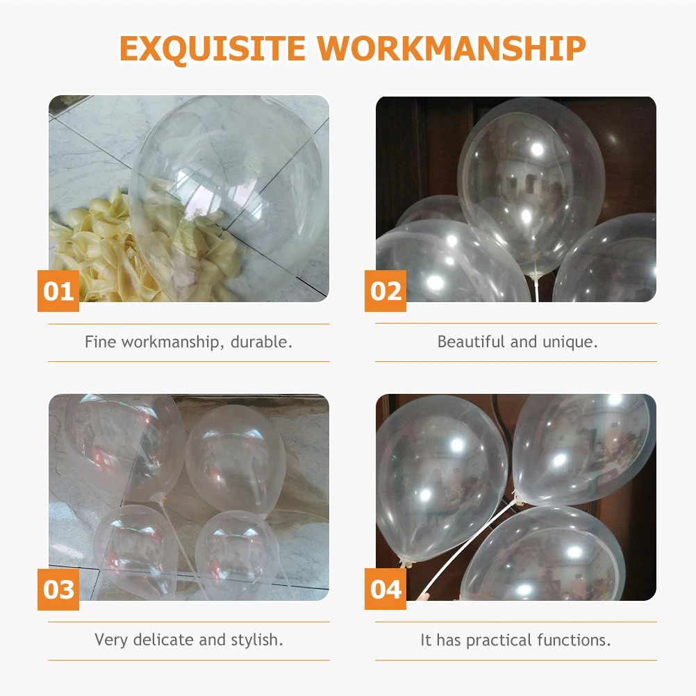 200 Pcs Balloon Props Latex Balloons Clear for Stuffing Birthday Party Favors Decorations Transparent Ballons
200 Pcs Balloon Props Latex Balloons Clear for Stuffing Birthday Party Favors Decorations Transparent Ballons
