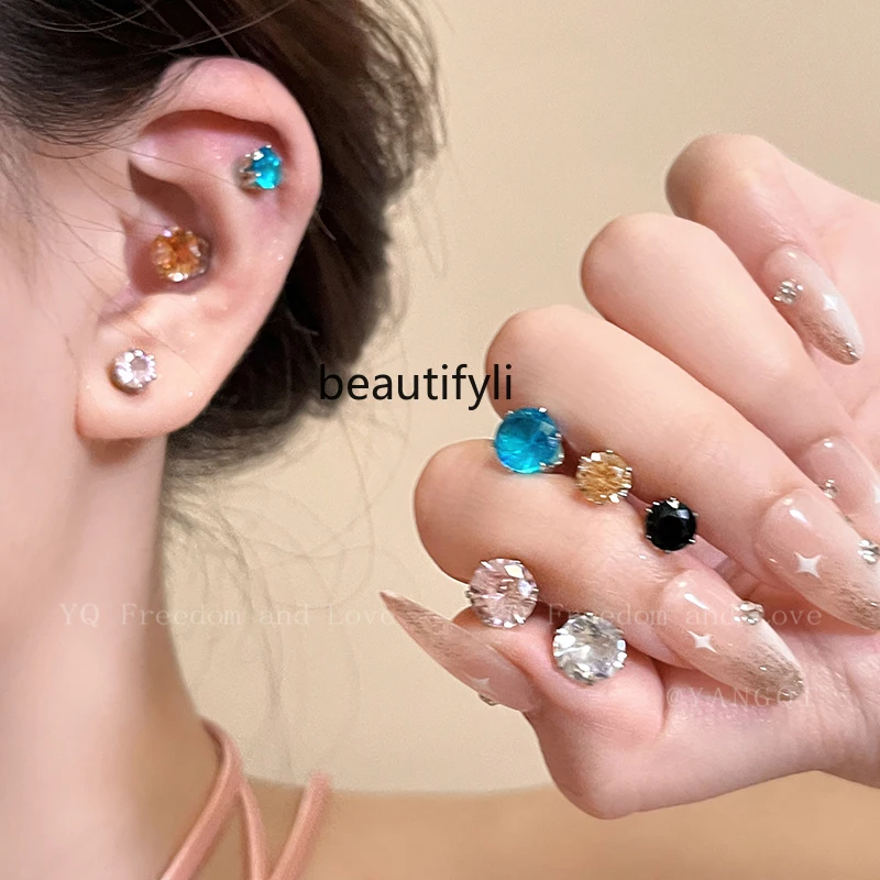 Color Zircon Ear Clip Super Flash Magnetic Suction Non-Piercing Ear Clip Simple Exquisite Cochlear Clip Ear Rings
Color Zircon Ear Clip Super Flash Magnetic Suction Non-Piercing Ear Clip Simple Exquisite Cochlear Clip Ear Rings