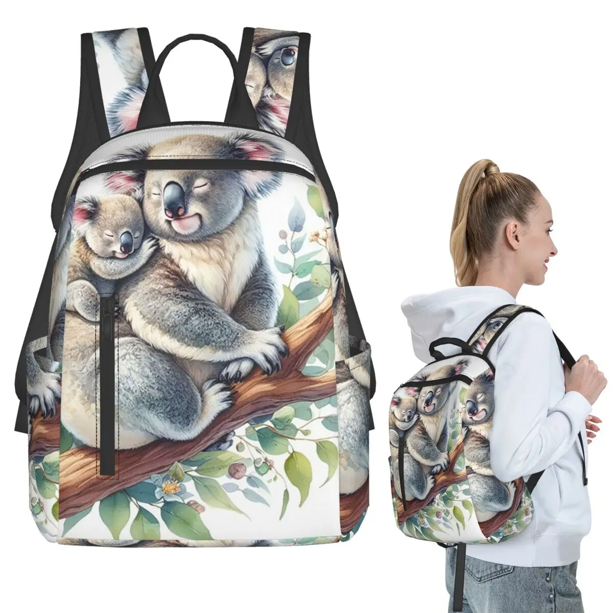 Baby Koala Bear Hug A Branch Backpack Student BookBag Kids School Bag Computer Shoulder Bags Men Women
Baby Koala Bear Hug A Branch Backpack Student BookBag Kids School Bag Computer Shoulder Bags Men Women