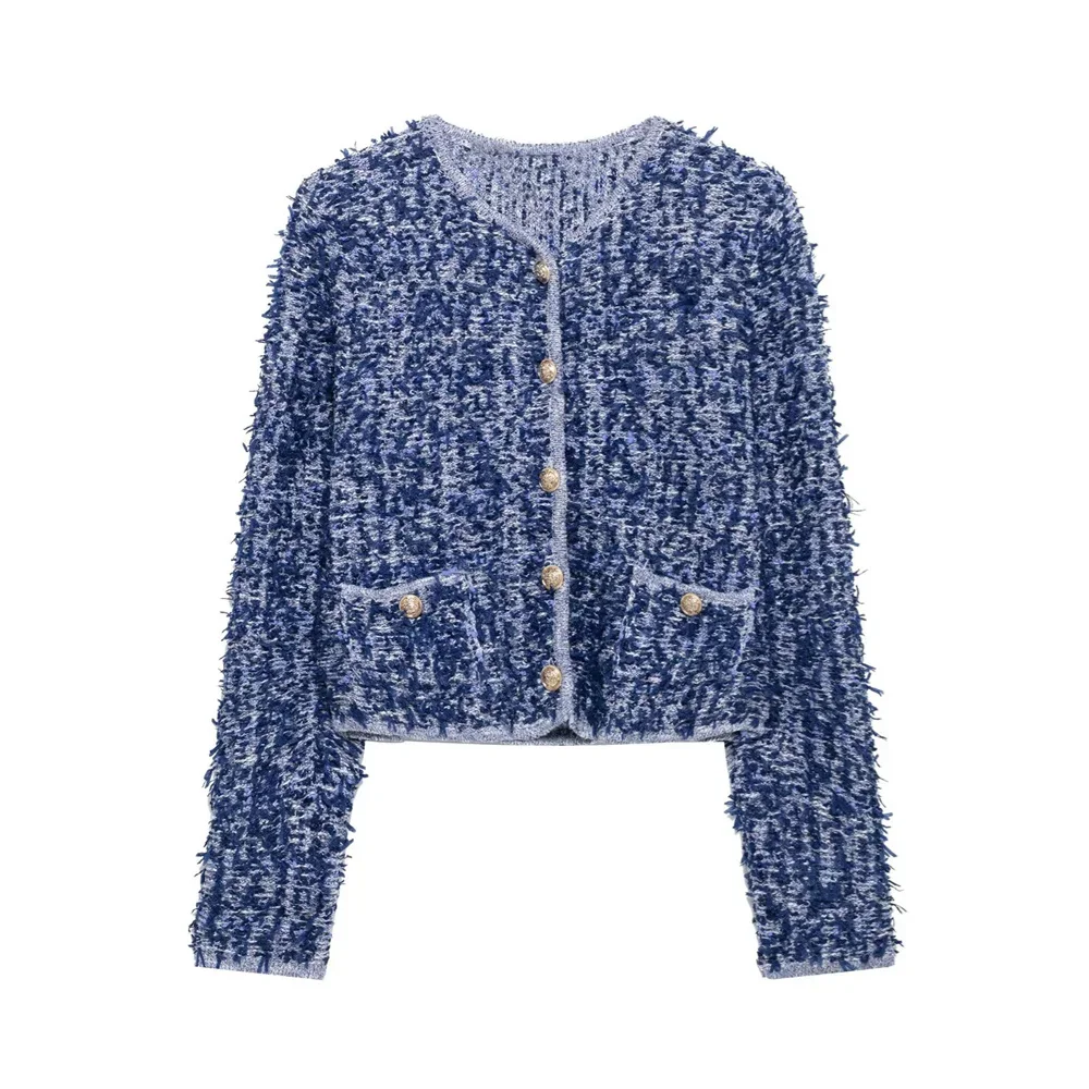 LIBIELIY Women's Interwoven Knitted Coat Spring Round Neck Buckle Pocket Decoration Spring New Casual Women's Top Coat
LIBIELIY Women's Interwoven Knitted Coat Spring Round Neck Buckle Pocket Decoration Spring New Casual Women's Top Coat