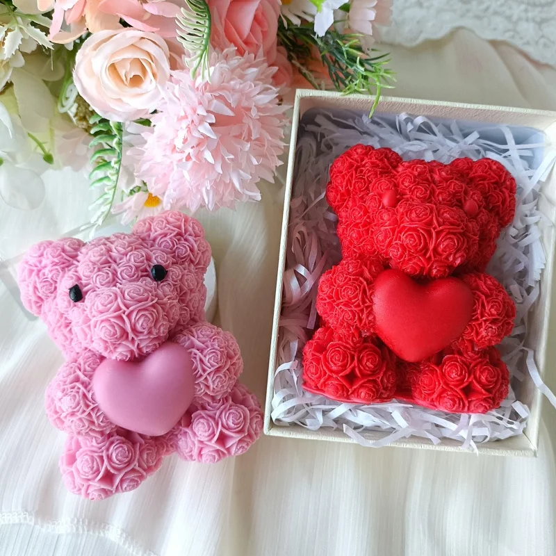 DIY Valentine's Day Love Rose Bear Silicone Mold Handmade Aroma Candle Plaster Ornaments Mould Wedding Candle Decoration Making
DIY Valentine's Day Love Rose Bear Silicone Mold Handmade Aroma Candle Plaster Ornaments Mould Wedding Candle Decoration Making