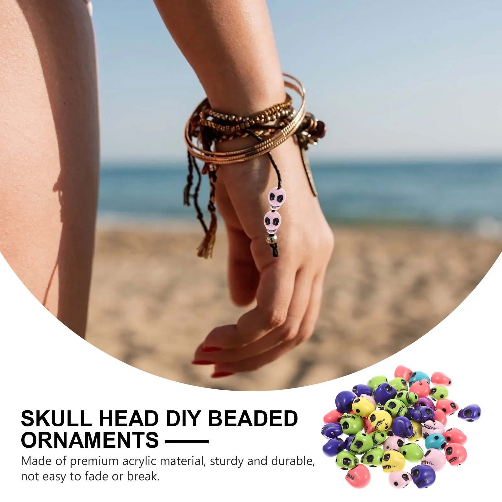 300pcs Acrylic Skull Beads Decorations for Jewelry Making Durable DIY Bracelet Charms Craft Supplies
300pcs Acrylic Skull Beads Decorations for Jewelry Making Durable DIY Bracelet Charms Craft Supplies