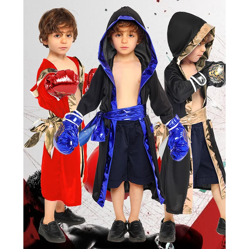 2025 New Arrival Girl Red outfit Boxing Halloween Dress Up Children Book Week Cosplay Boys Black Blue Boxer Costume
2025 New Arrival Girl Red outfit Boxing Halloween Dress Up Children Book Week Cosplay Boys Black Blue Boxer Costume