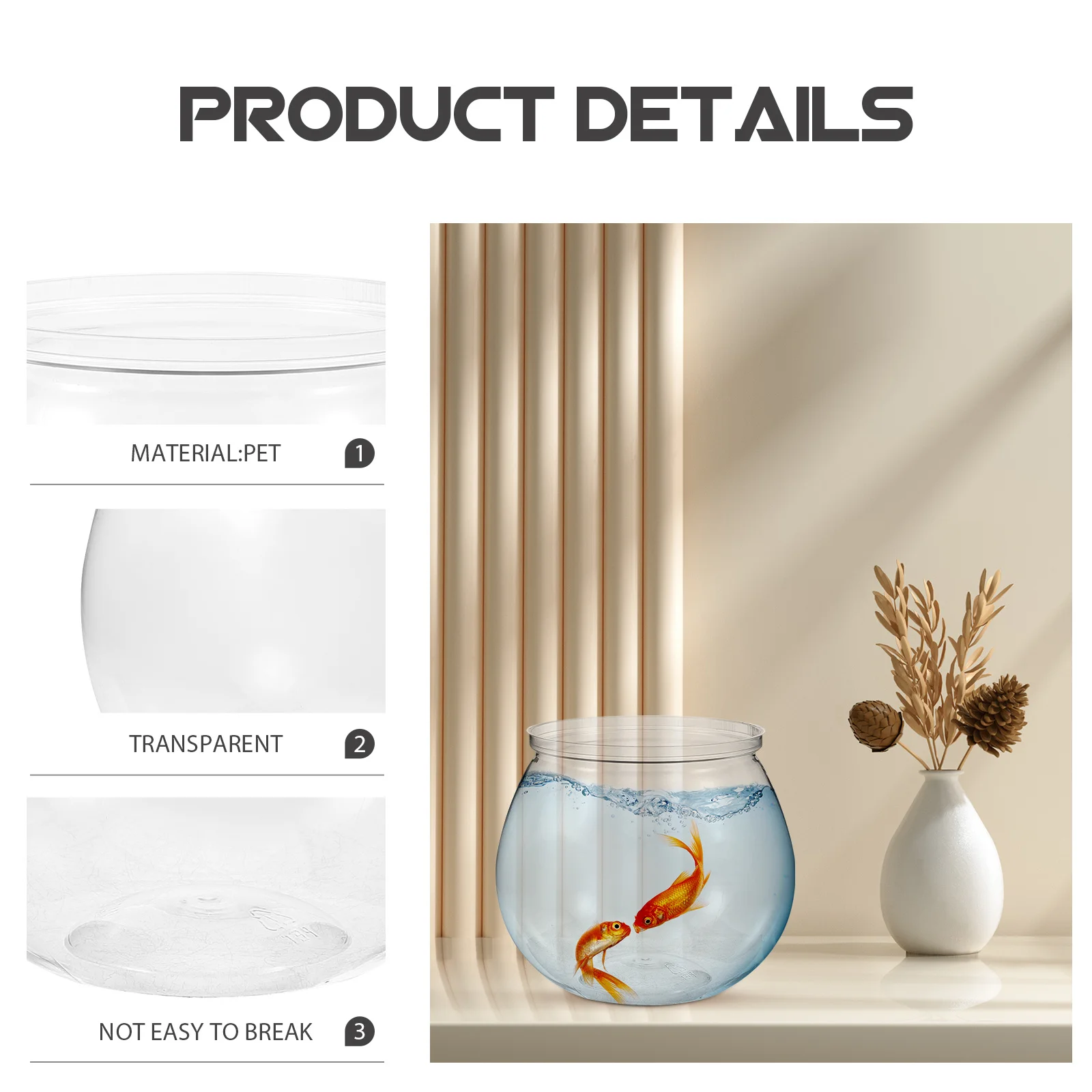 3Pcs Plastic Fish Bowl Transparent Small Aquarium Desktop Goldfish Tank Durable Portable Fish Tank Aquariums Tanks
3Pcs Plastic Fish Bowl Transparent Small Aquarium Desktop Goldfish Tank Durable Portable Fish Tank Aquariums Tanks