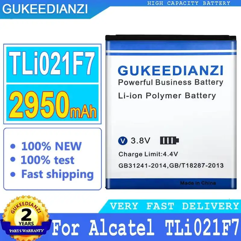 2950mAh For Alcatel TLi021F7 Mobile Phone Battery Premium Replacement
2950mAh For Alcatel TLi021F7 Mobile Phone Battery Premium Replacement