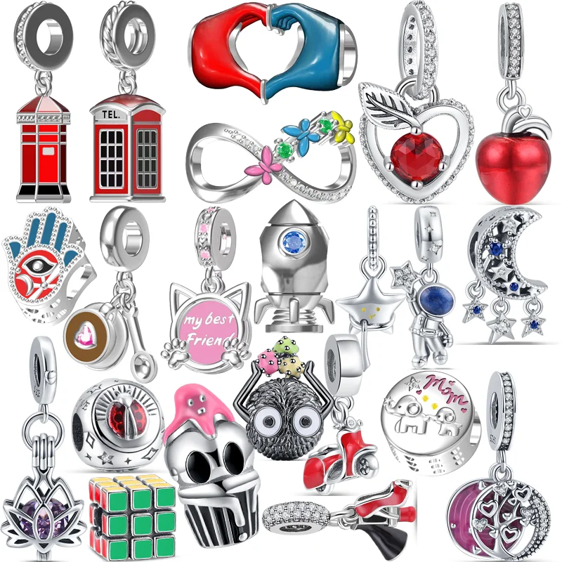 925 Silver Red TEL Post Office Apple Coffee Cup Pendant Rocket Hand Fine Bead Fit Original Pandora Charms Bracelet Women Jewelry
925 Silver Red TEL Post Office Apple Coffee Cup Pendant Rocket Hand Fine Bead Fit Original Pandora Charms Bracelet Women Jewelry
