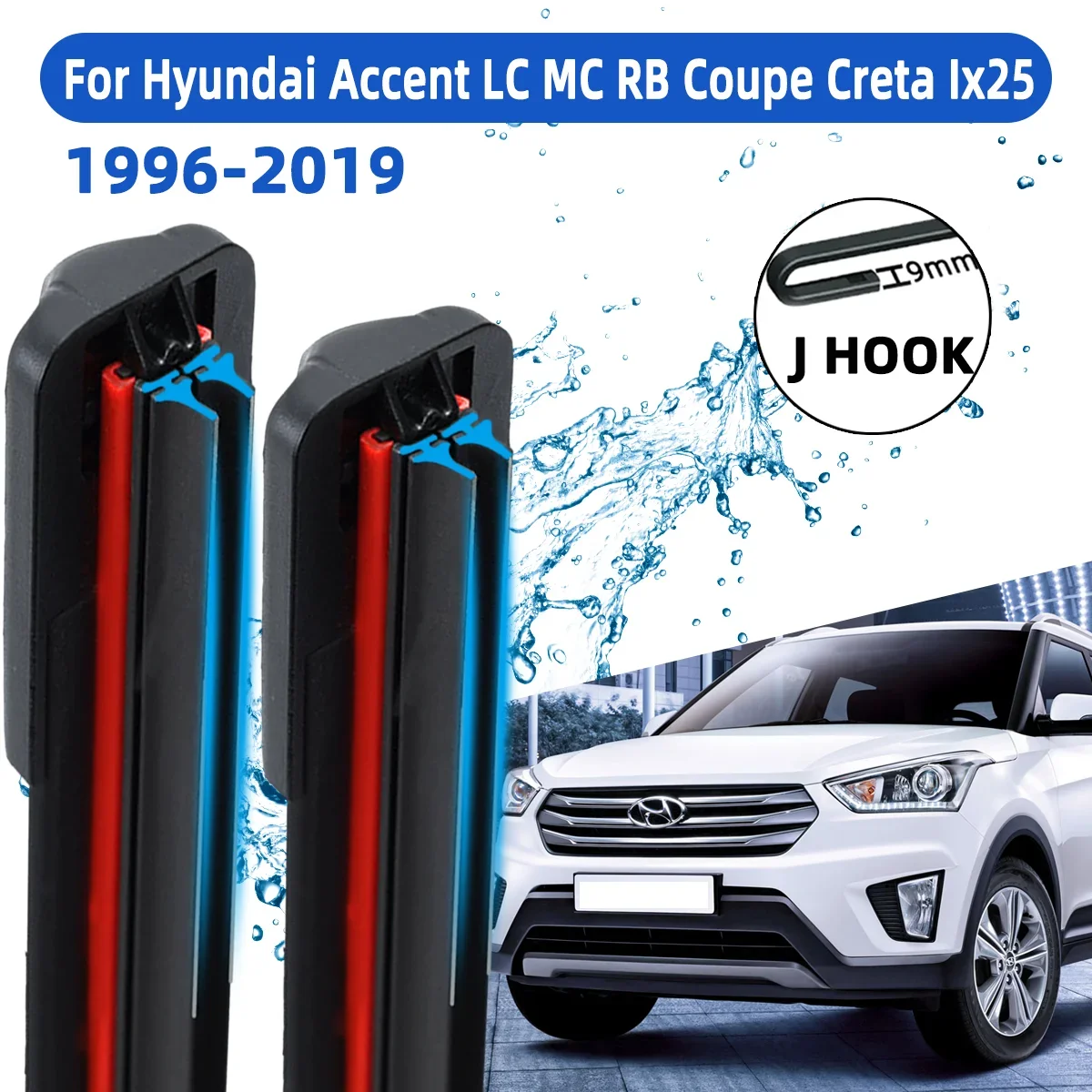 Front Wiper Accessorie Double Rubber Car Wipers for Hyundai Accent LC MC RB Coupe Creta Ix25 MK1 1996-2019 Brushes New Upgraded
Front Wiper Accessorie Double Rubber Car Wipers for Hyundai Accent LC MC RB Coupe Creta Ix25 MK1 1996-2019 Brushes New Upgraded