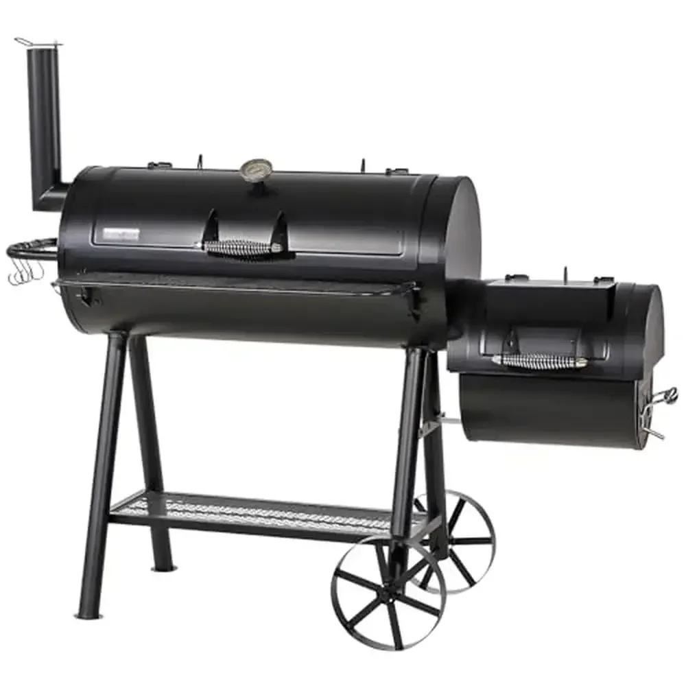 Charcoal Offset Smoker Grill Combo with Large Cook Chamber and Side Firebox Accessories
Charcoal Offset Smoker Grill Combo with Large Cook Chamber and Side Firebox Accessories