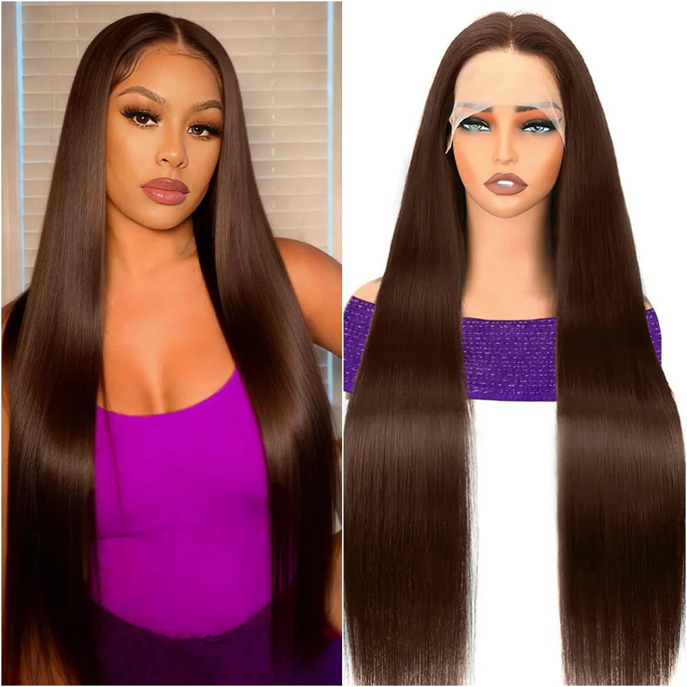 40 Inch #4 Chocolate Brown Bone Straight 13x6 HD Lace Frontal Wig Preplucked 13x4 Lace Front Brazilian Human Hair Wigs for Women
40 Inch #4 Chocolate Brown Bone Straight 13x6 HD Lace Frontal Wig Preplucked 13x4 Lace Front Brazilian Human Hair Wigs for Women