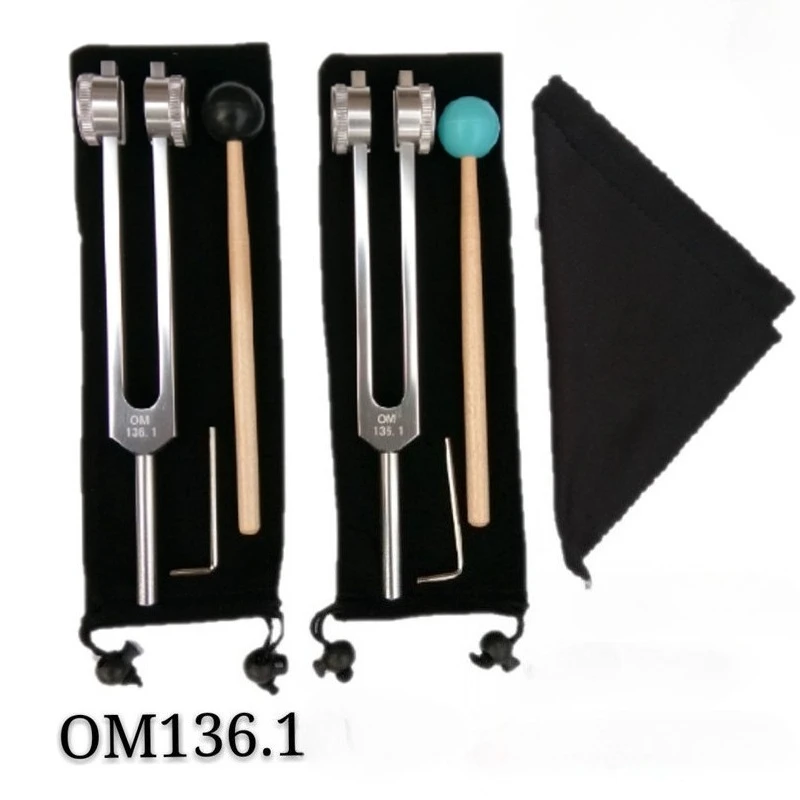 Aluminum alloy OM136.1 tuning fork, spiritual resonance, yoga practice fleece bag and sound hammer
Aluminum alloy OM136.1 tuning fork, spiritual resonance, yoga practice fleece bag and sound hammer