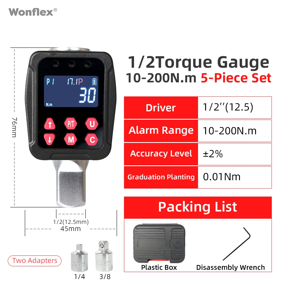Digital Torque Meter Digital Display Torque Wrench Meter Professional Precision Torque Tester for Auto Repair Mechanical
Digital Torque Meter Digital Display Torque Wrench Meter Professional Precision Torque Tester for Auto Repair Mechanical