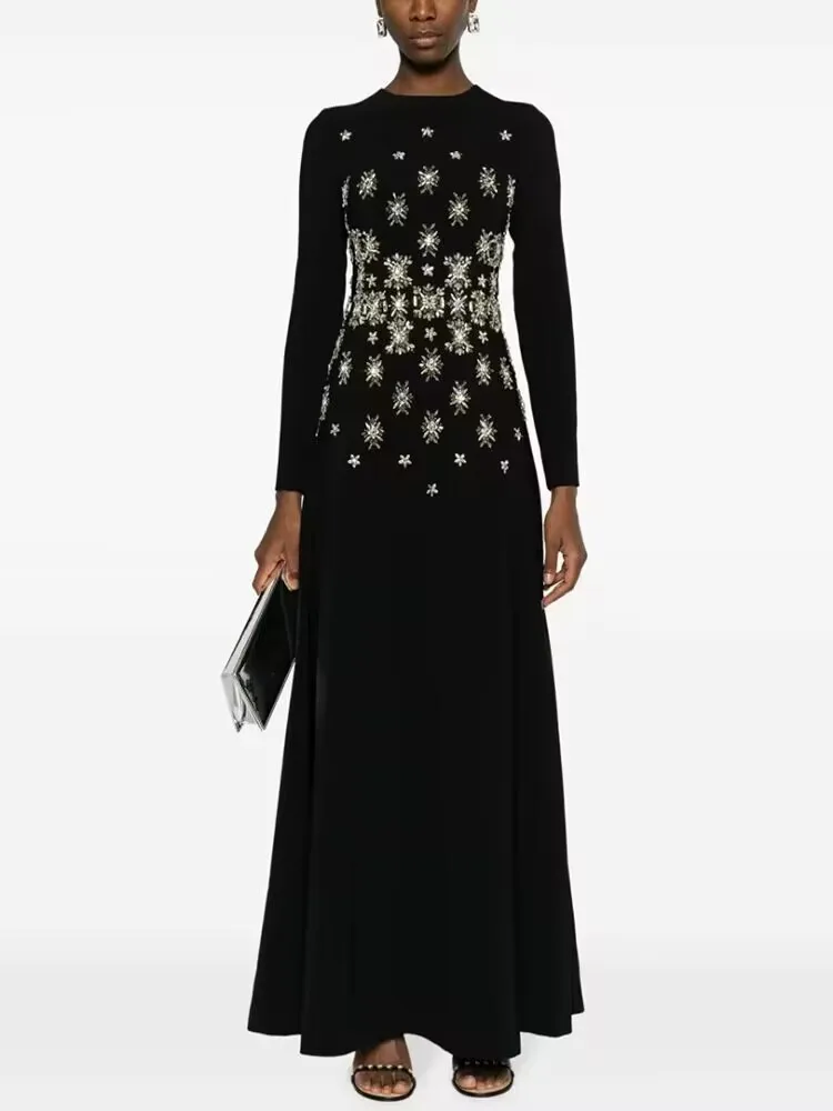 Customized Beading Black Dress Long Length O Neck Sexy Black Girl Birthday Party Luxury Prom Gowns Diamonds Vestidos Robe
Customized Beading Black Dress Long Length O Neck Sexy Black Girl Birthday Party Luxury Prom Gowns Diamonds Vestidos Robe