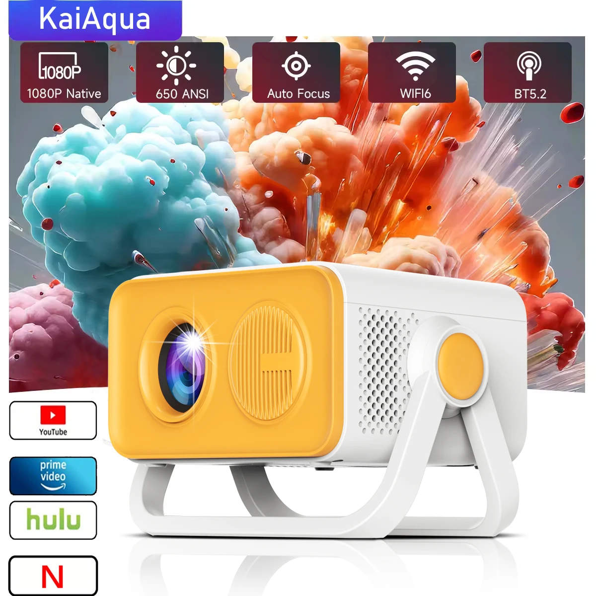 KaiAqua HT23 PRO Native Portable Projector 650ANSI 1080P Auto Focus Keystone Correction Android13 BT5.2 WIFI6 360° Home Cinema
KaiAqua HT23 PRO Native Portable Projector 650ANSI 1080P Auto Focus Keystone Correction Android13 BT5.2 WIFI6 360° Home Cinema