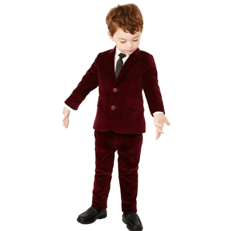 Boys Suit Wedding Formal Burgundy Velvet Jacket Pants 2 Pcs Party Dress Fashion Child Notch Blazer For Kids Custom Set
Boys Suit Wedding Formal Burgundy Velvet Jacket Pants 2 Pcs Party Dress Fashion Child Notch Blazer For Kids Custom Set