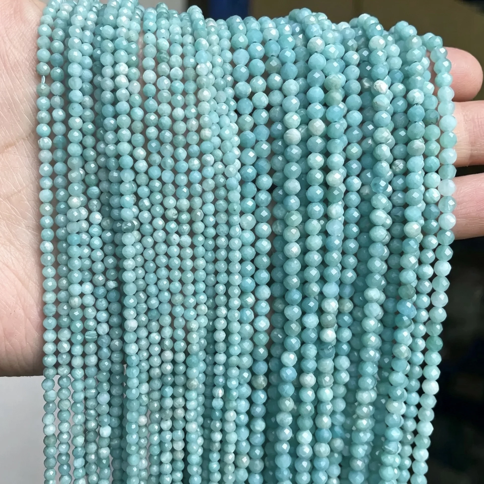 Natural Amazonite 2mm 3mm 4mm Faceted Round Beads For Jewelry Bracelets Necklaces DIY Accessories Wholesale
Natural Amazonite 2mm 3mm 4mm Faceted Round Beads For Jewelry Bracelets Necklaces DIY Accessories Wholesale