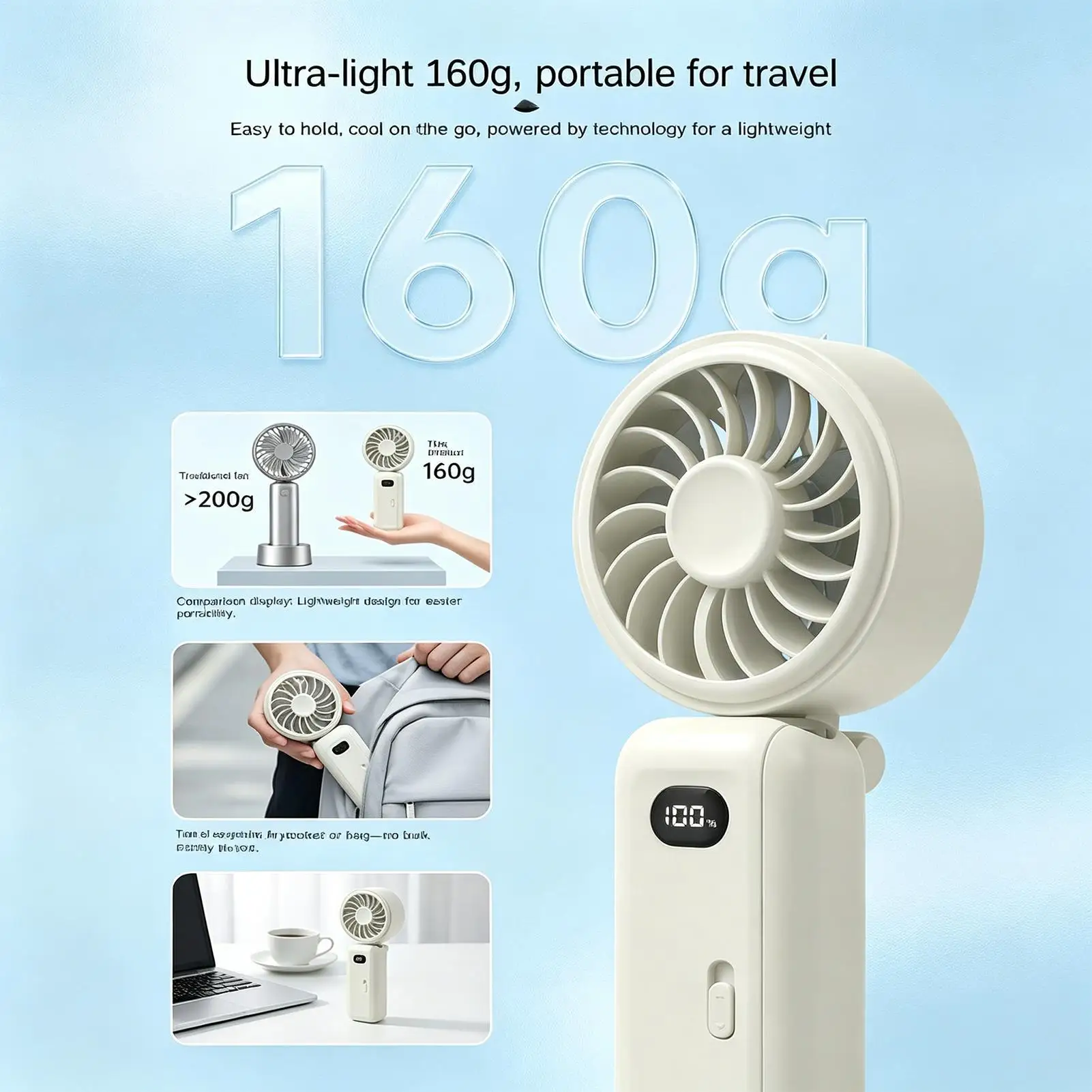 Fan With Clip 5-Speed Handheld Rechargeable Mini Personal Fan Portable Cooling For Home Bedroom Office Desk Table Stroller
Fan With Clip 5-Speed Handheld Rechargeable Mini Personal Fan Portable Cooling For Home Bedroom Office Desk Table Stroller