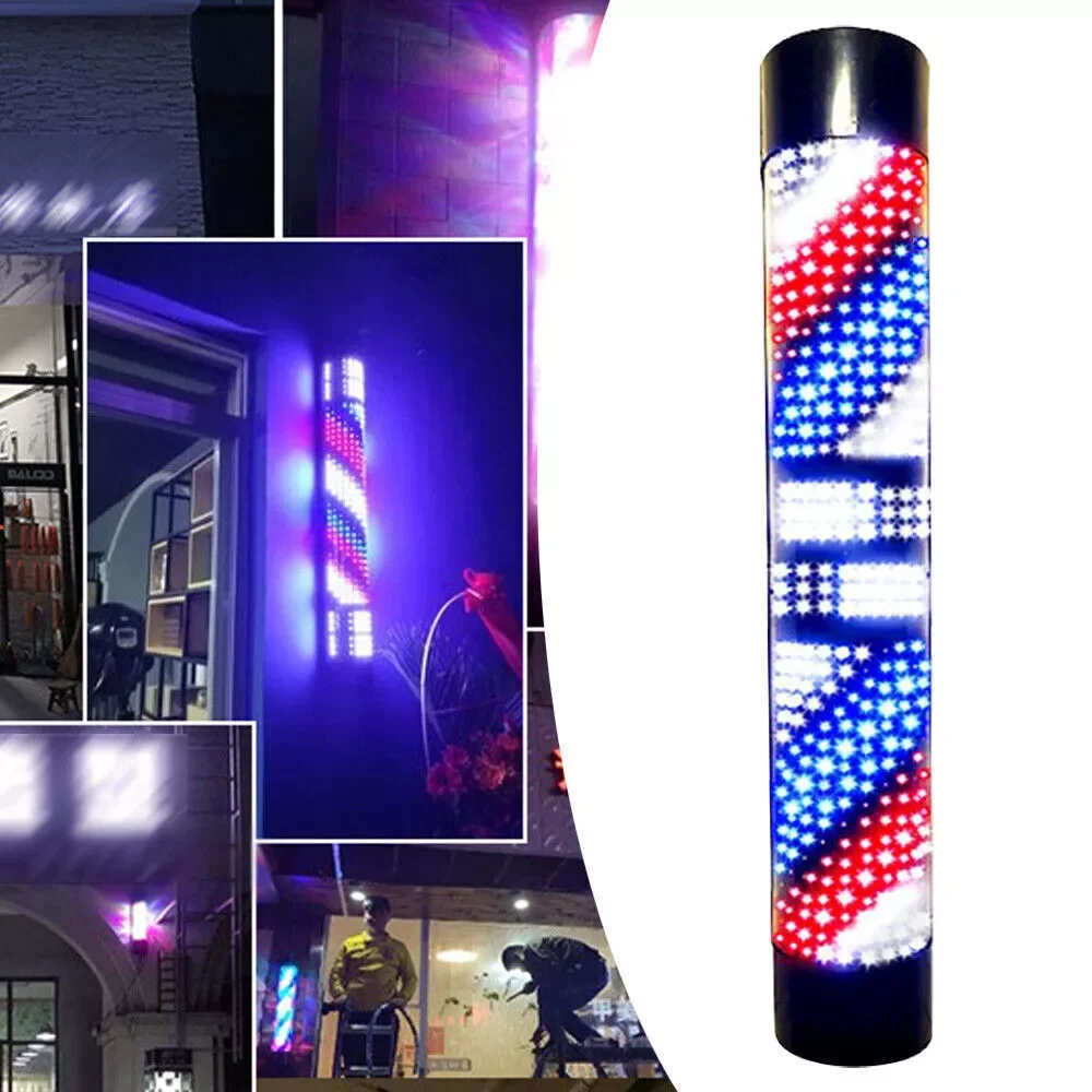 Barber Pole Salon Barber Pole Shop Sign Light LED Rotating Wall Light Waterproof Red & Blue & White Wall-mounted Pole Light
Barber Pole Salon Barber Pole Shop Sign Light LED Rotating Wall Light Waterproof Red & Blue & White Wall-mounted Pole Light