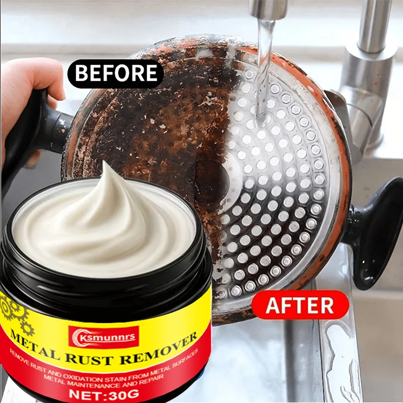 Powerful rust remover paste, quickly dissolves rust stains, renovates kitchenware, bathroom hardware, ceramics and car wheel sur
Powerful rust remover paste, quickly dissolves rust stains, renovates kitchenware, bathroom hardware, ceramics and car wheel sur