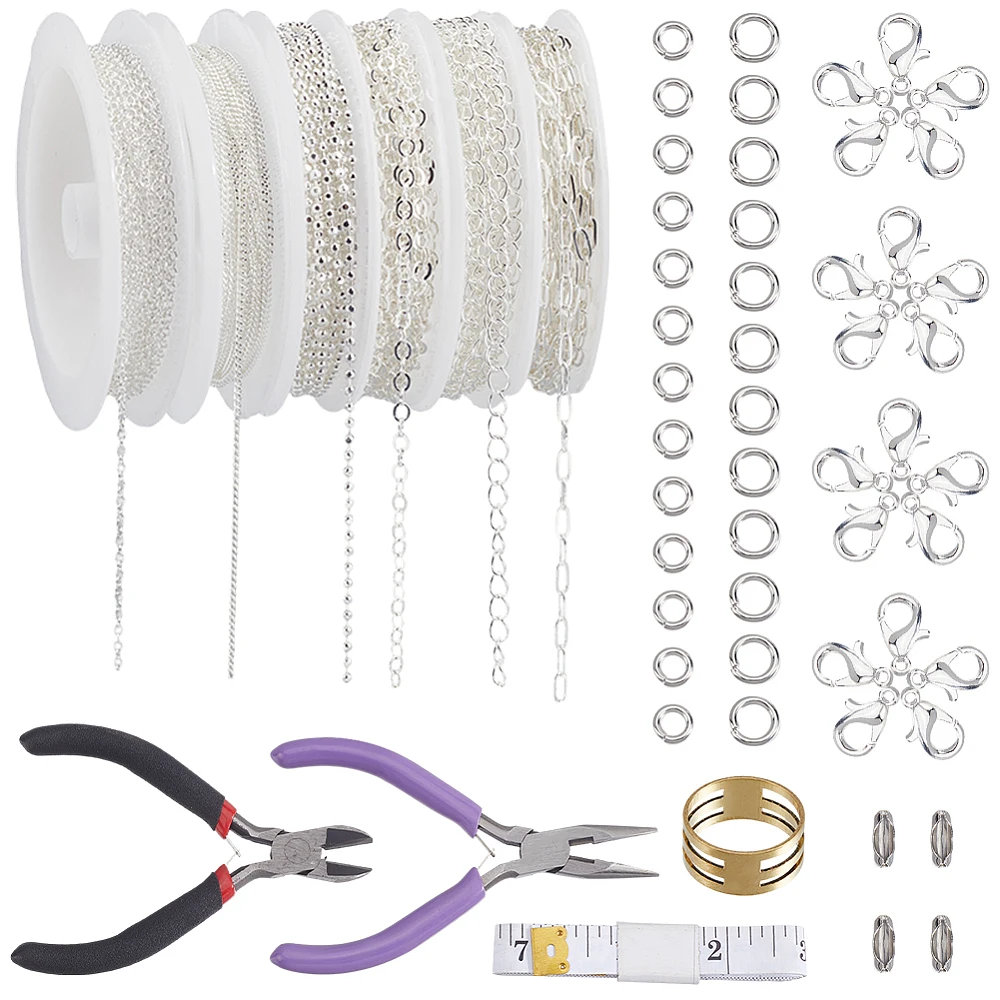 DIY Brass Chain Necklaces Making Kits Silver
DIY Brass Chain Necklaces Making Kits Silver