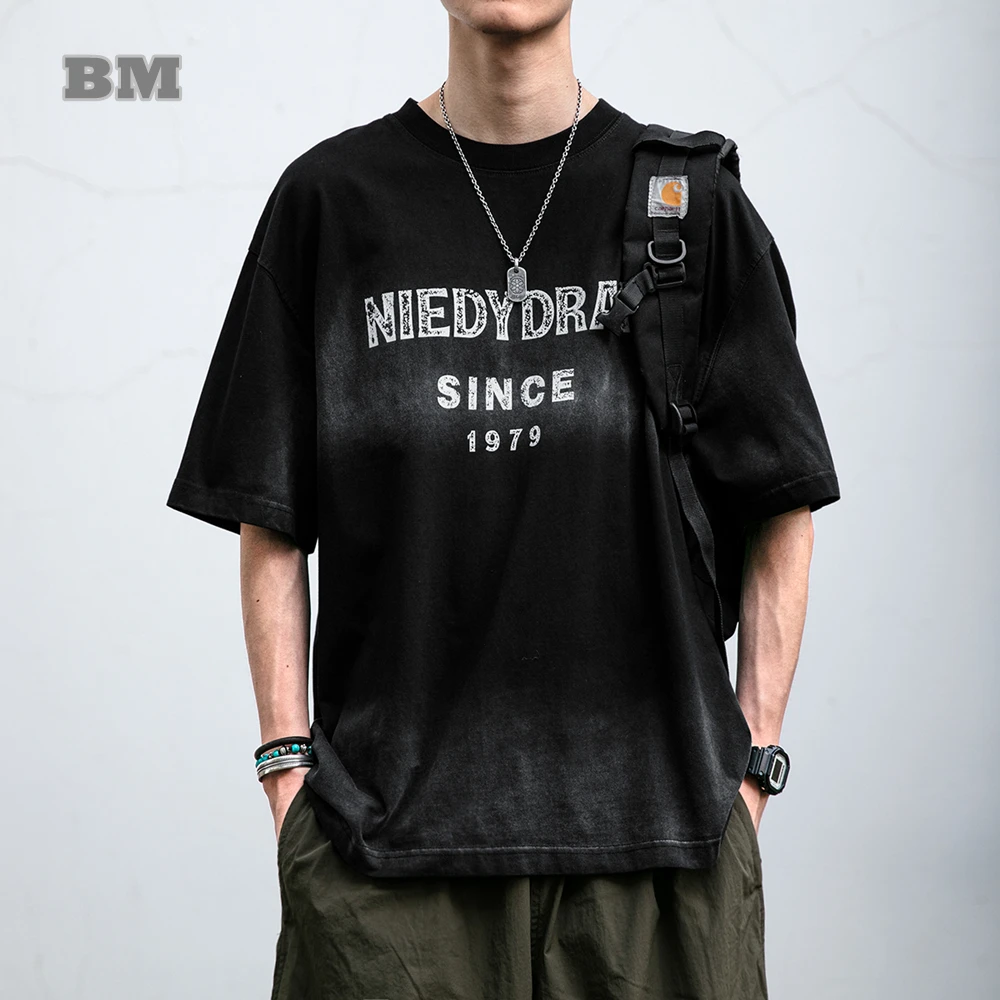 American Vintage T Shirt Men Cotton Short Sleeve Oversized Washed Distressed Gradient Letter Print Streetwear Trendy Crew Neck
American Vintage T Shirt Men Cotton Short Sleeve Oversized Washed Distressed Gradient Letter Print Streetwear Trendy Crew Neck