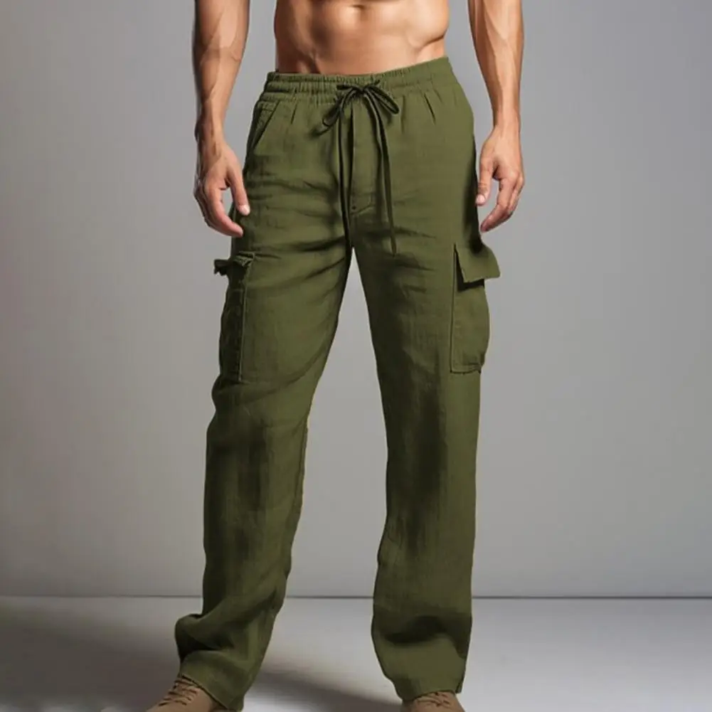 Men Pants Elastic Waist Solid Color Drawstring Patch Pockets Soft Wide Leg Mid Waist Breathable Ankle Length Long Trousers
Men Pants Elastic Waist Solid Color Drawstring Patch Pockets Soft Wide Leg Mid Waist Breathable Ankle Length Long Trousers