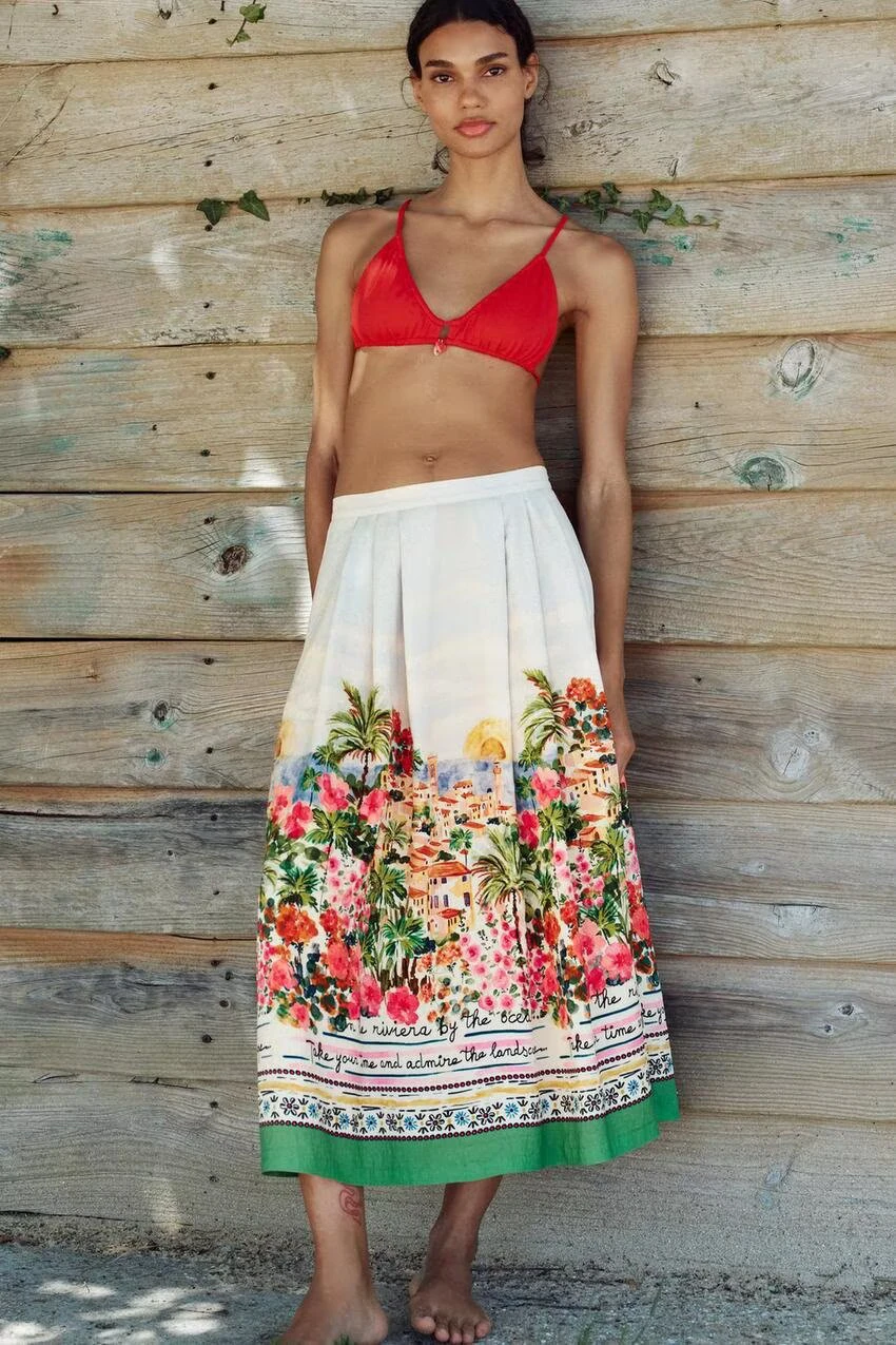 High Waist Cowl Ne Floral Print Holiday Sle Skirt Women's Faion Spring Summer Seasonal Skirts Loose Fit T
High Waist Cowl Ne Floral Print Holiday Sle Skirt Women's Faion Spring Summer Seasonal Skirts Loose Fit T