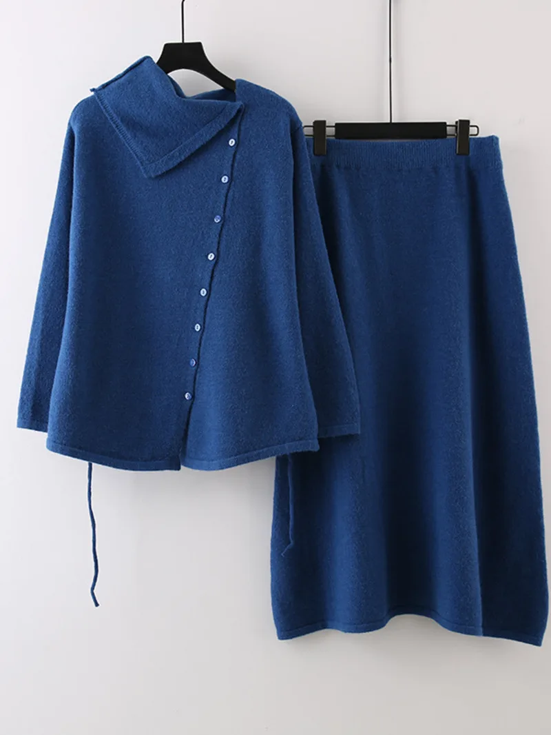 New Autumn Winter Design Women's Knitting Two Piece Set Loose Tie Single Breasted Sweater And Mid-Length Skirts 2EQVV
New Autumn Winter Design Women's Knitting Two Piece Set Loose Tie Single Breasted Sweater And Mid-Length Skirts 2EQVV