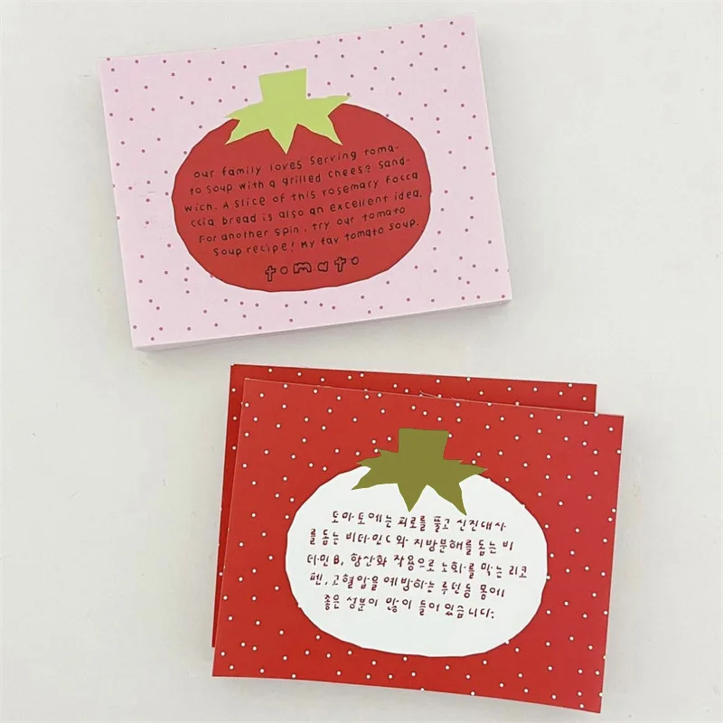50sheets Korean INS Retro Cartoon Tomato Memo Pad Journal Stationery Wall Deco Message Paper To-do List Easy Tear Pocket Notepad
50sheets Korean INS Retro Cartoon Tomato Memo Pad Journal Stationery Wall Deco Message Paper To-do List Easy Tear Pocket Notepad