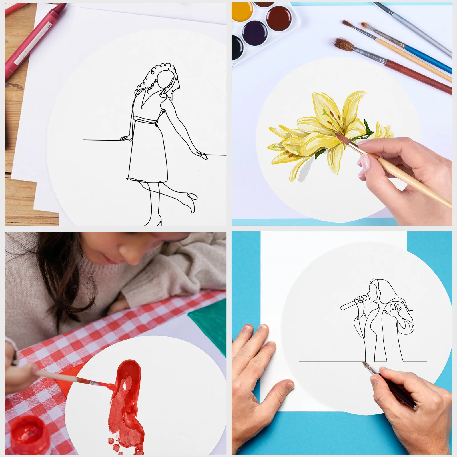 40 Sheets Thick Round Painting Cardboard Blank DIY Drawing Paperboard for Art Craft Painting and Sketch Projects
40 Sheets Thick Round Painting Cardboard Blank DIY Drawing Paperboard for Art Craft Painting and Sketch Projects