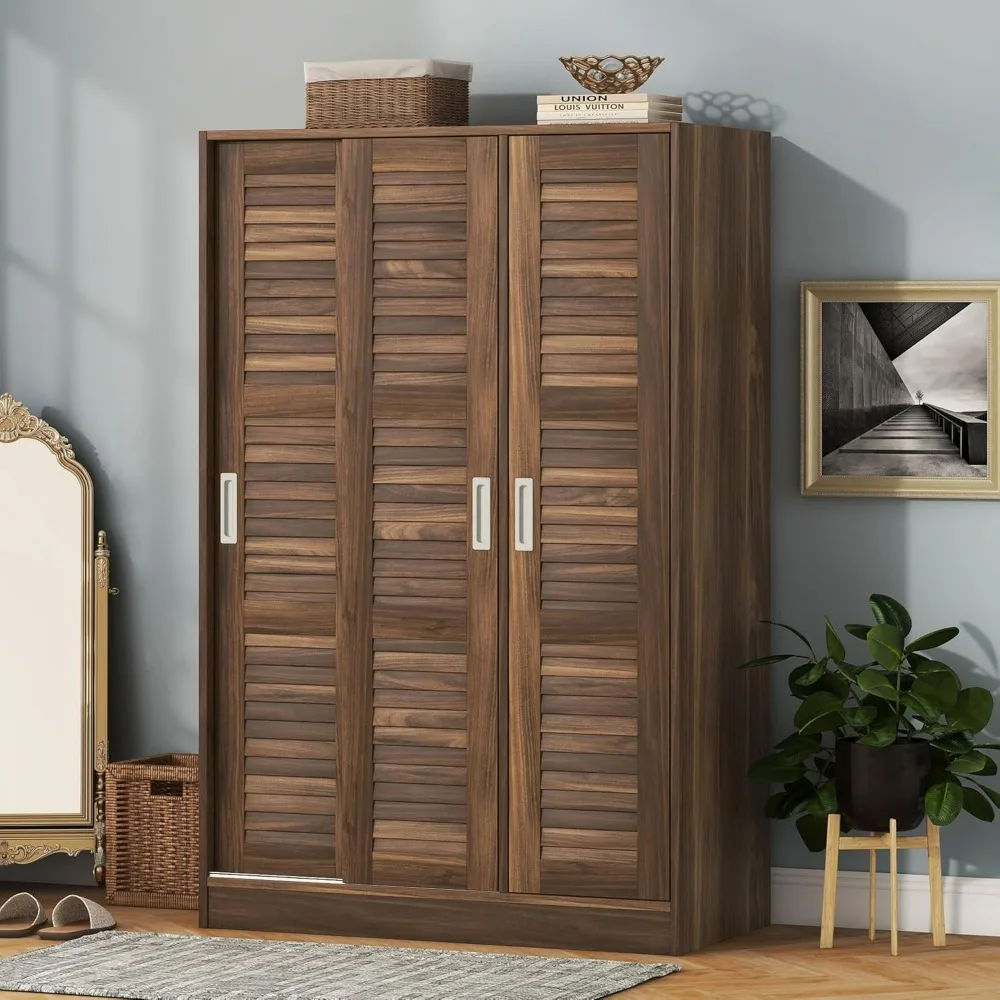 Armoire Wardrobe Closet,3-Door Shutter Wardrobe with Shelves, Closet Storage Cabinet with Shelves, Clothing Organization
Armoire Wardrobe Closet,3-Door Shutter Wardrobe with Shelves, Closet Storage Cabinet with Shelves, Clothing Organization